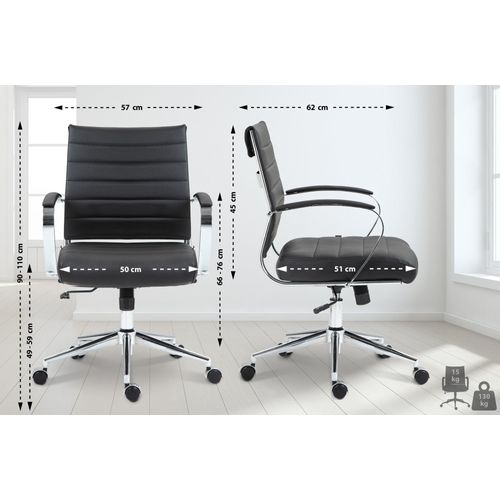 Bürostuhl HLO-CP167 Echtleder schwarz