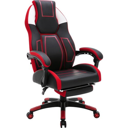 Bürostuhl HLO-CP154 Kunstleder schwarz/rot