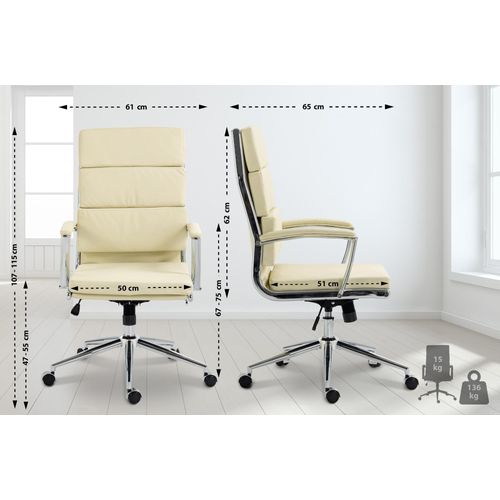 Bürostuhl HLO-CP168 Kunstleder creme
