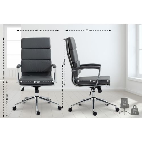 Bürostuhl HLO-CP168 Kunstleder grau