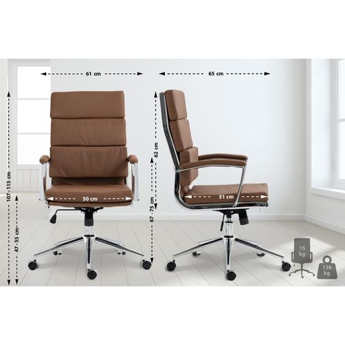 Bürostuhl HLO-CP168 Kunstleder hellbraun