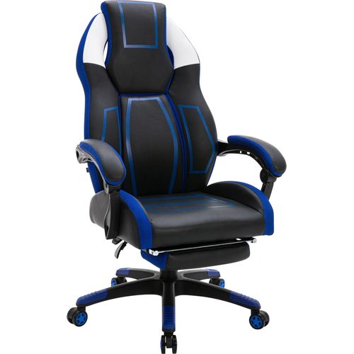 Bürostuhl HLO-CP154 Kunstleder schwarz/blau
