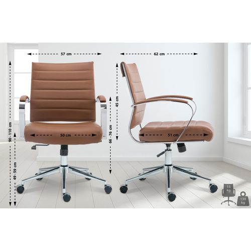 Bürostuhl HLO-CP165 Kunstleder hellbraun