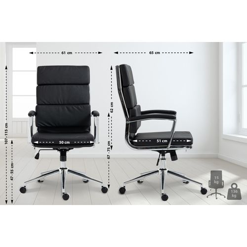 Bürostuhl HLO-CP168 Kunstleder schwarz