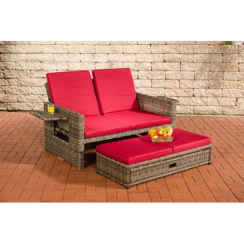Sofa HLO-CP6 Rubinrot 5mm grau-meliert