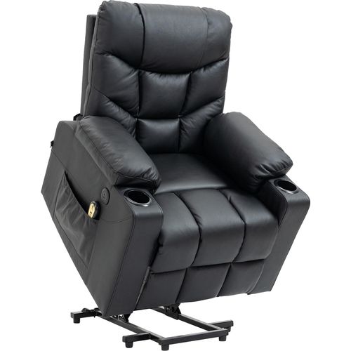 Sessel HLO-CP13 Echtleder schwarz