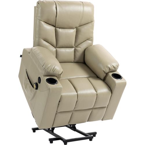 Sessel HLO-CP14 Kunstleder creme
