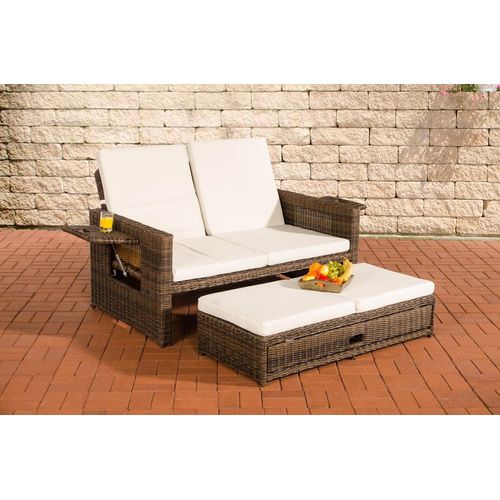 Sofa HLO-CP6 Cremeweiss 5mm braun-meliert
