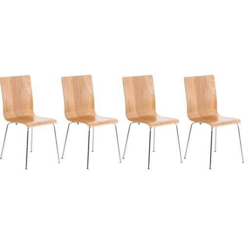 4er Set Besucherstuhl HLO-CP1 eiche
