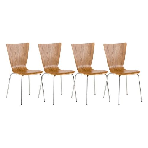 4er Set Besucherstuhl HLO-CP84 eiche