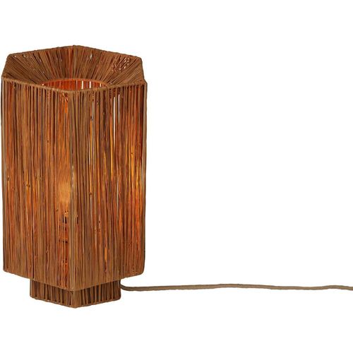 GOOD&MOJO - Tischleuchte Panama - Dunkelbraun - 36x24x36cm Tischlampe - Nachttischlampe, Wohnzimmer, Schlafzimmer