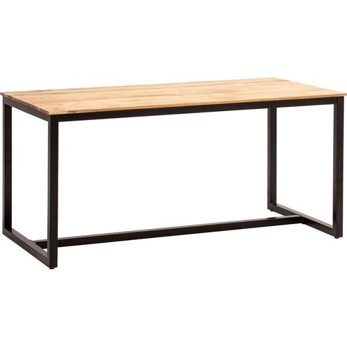 Esszimmertisch 120x60x76 cm Akazie Massivholz Metall Esstisch Loft-Style, Küchentisch mit Metallbeinen, Holztisch Industrial Klein, Speisetisch Esszimmer Rechteckig