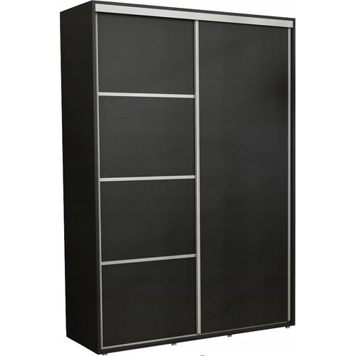 Schrank Schlafzimmer Kacper Slim 100x220cm - Schiebeschrank BuenoFurniture - Kleiderschrank Schwarz