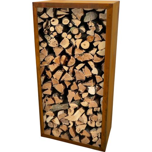Kaminholzregal Brennholzregal Holzlager YERD Corten Stahl 120x60x35cm Edelrost