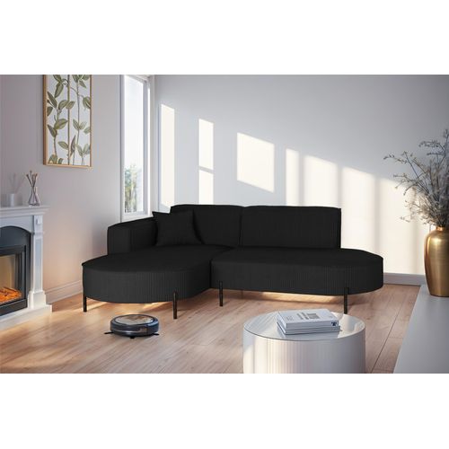 Ecksofa Designersofa VALENCIA XS in Stoff Scala Schwarz Ottomane Links