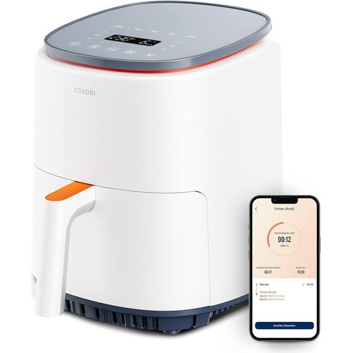 Heissluftfritteuse 3.8L, voreingestelltes mehrstufiges Kochen, bis zu 230℃, Smart Steuerung, 1500W, 1-3 Portionen, mit Online-Rezepten