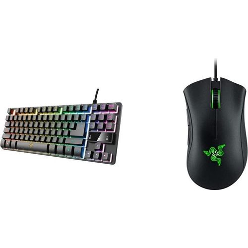 Tastatur mit TKL-Design GXT 833 Thado - Beleuchtete Tastatur mit Deutsches QWERTZ Layout & Razer DeathAdder Essential - Essentielle Gaming-Maus
