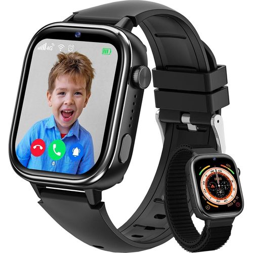 4G Kinder Smartwatch mit GPS und Telefon, Videoanruf/Voice-Chat/SOS, Schulmodus, Schrittzähler, IP68