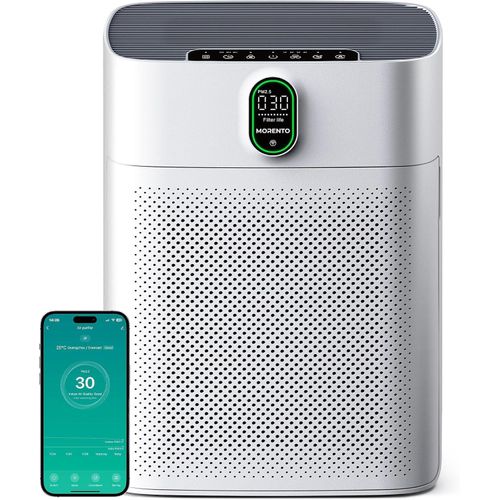 Allergiker für Wohnung Raucherzimmer, HEPA Luftfilter gegen Staub Pollen Tierhaare, CADR 300m³/h für 100, Luftqualitäts-Feedback & Automodus
