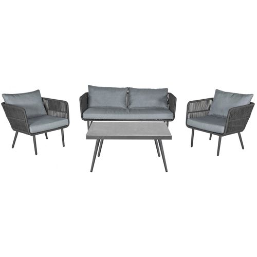 Lounge-Set outdoor SAIGON 4-tlg. BHT 161x77x59 cm grau Gartenset Loungemöbel