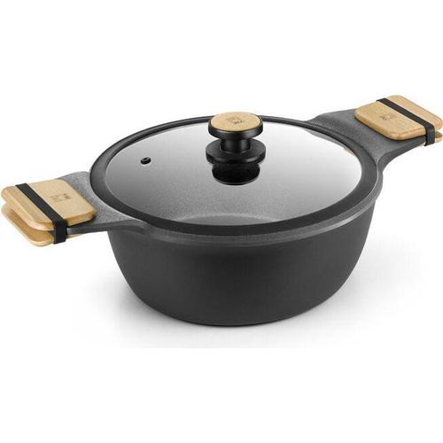 Topf+PO d28cm MARKET (5,7l), 2 Griffe aus Holz, Aluminiumguss