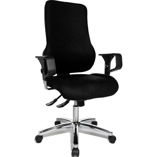 Topstar Bürostuhl Sitness 55 mit höhenverstellbaren Armlehnen , Wollstoff schwarz