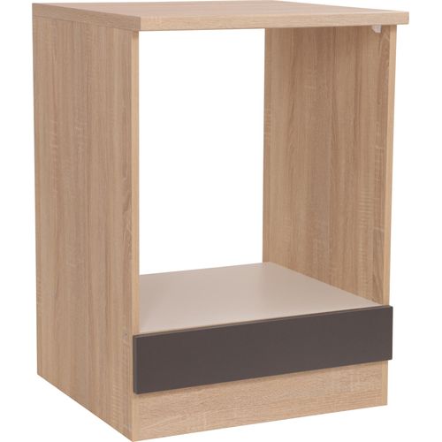 Herdumbauschrank Küchenschrank 60 cm Eiche Sägerau Grau Merle Respekta