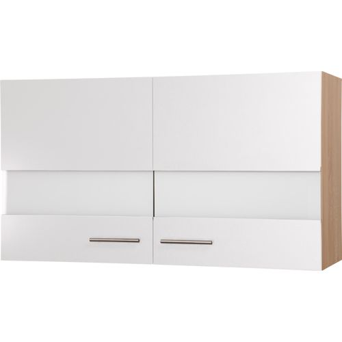 Oberschrank Hängeschrank 100 cm Eiche Sägerau Weiß Merle Respekta