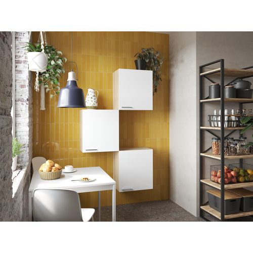 Oberschrank Hängeschrank Küche 3 Stück 50 cm Eiche Sägerau Weiß Merle Respekta