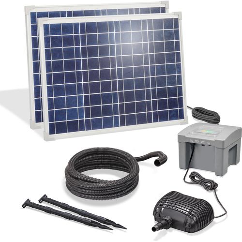 esotec Solar Bachlauf-SET für Gartenteich 100/4200 mit LIFEPO4 AKKU Pumpe 101943