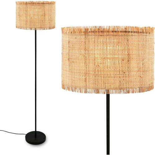 Stehlampe Stehleuchte Standleuchte Wohnzimmer Strohschirm Boho Fußtaster