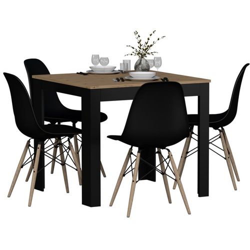 Tisch + 4 Stühle Modern OLA Skandinavischer Stil Loft Eiche Artisan