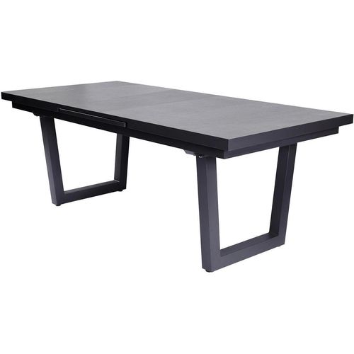 Gartentisch - 200 x 100 cm - Anthrazit - Grau - Aluminiumgestell - Sinterstein - ausziehbar