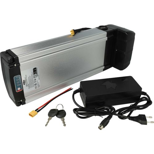 vhbw Akku kompatibel mit EGO City Line M2, City Line M1, City Line F2, City Line F1 E-Bike (10400 mAh, 36 V, Li-Ion, inkl. Ladegerät) - Silber