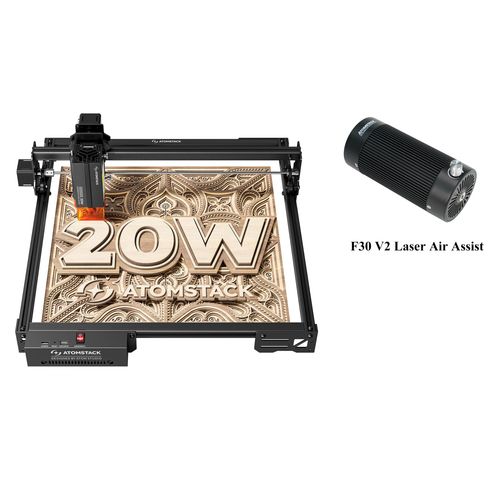 ATOMSTACK A20 Pro V2 Laser Gräviermaschine mit Air Assist, 24W Hohe Laserleistung Laser Cutter Lasergravierer, DIY Holz Lasergravur, Tankkette