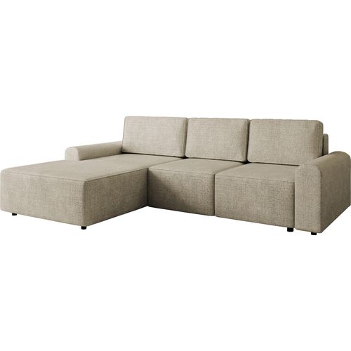 MIRJAN24 Ecksofa Berne, Eckcouch mit Schlaffunktion und Bettkasten, Stilvoll Wohnzimmer Polstermöbel (Farbe: Sierra 744, Seite: Links)