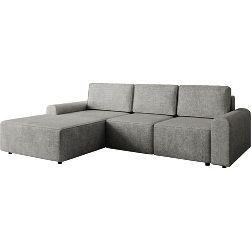 MIRJAN24 Ecksofa Berne, Eckcouch mit Schlaffunktion und Bettkasten, Stilvoll Wohnzimmer Polstermöbel (Farbe: Sierra 748, Seite: Links)