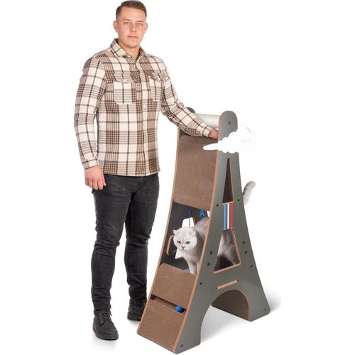 Design-Kratzmöbel Eiffelturm · Kratzbaum, Kletterturm · 78 x 33 x 125 cm