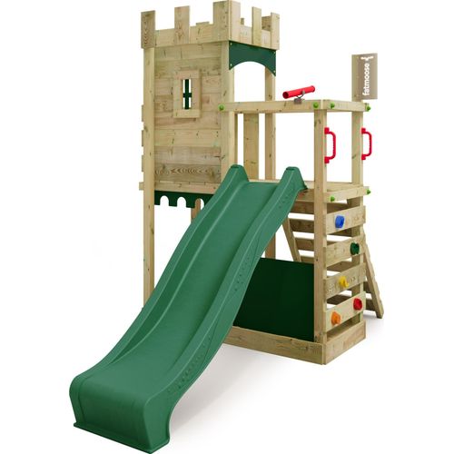 Fatmoose Spielturm Klettergerüst BoldBaron mit Rutsche – grün