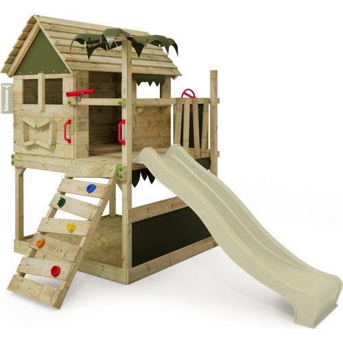 Fatmoose Spielturm Klettergerüst TikaTaka mir Rutsche - salbeigrün / olivgrün