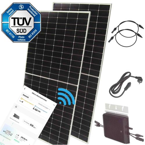 Balkonkraftwerk 1500W 800W Bifazial Solaranlage Wifi Wechselrichter App
