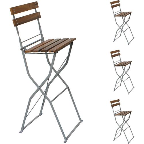 Biergarten Barhocker Hochstuhl Klappstuhl Gartenstuhl Akazie Stahl
