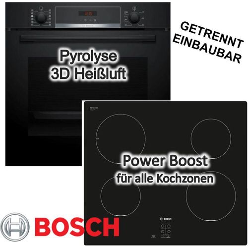 Herdset Bosch Backofen Pyrolyse Hydrolyse + Induktionskochfeld PowerBoost autark 60 cm