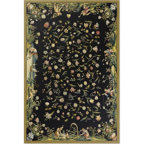 Verstreute Flora, kleine Vintage-Blumen – Vinylteppich – 140x210 cm – Indoor Teppich – Flur – Pflegeleicht – Modern