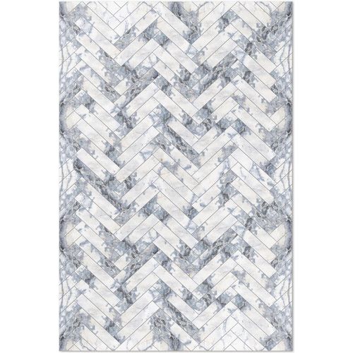 Helles Fischgrätenparkett – Vinylteppich – 150x225 cm – Indoor Teppich – Flur – Pflegeleicht – Modern