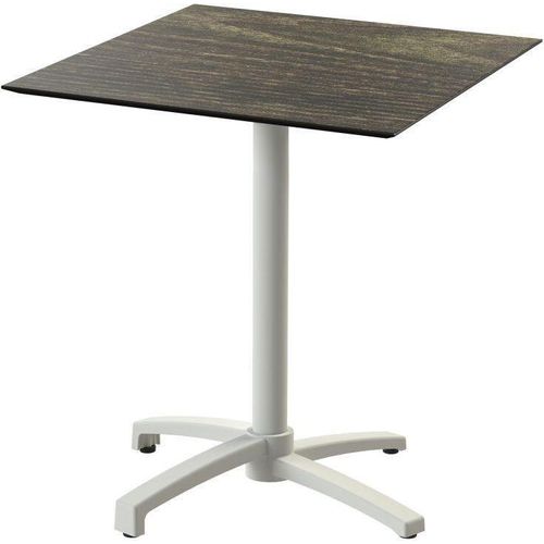 Tisch X Cross Aluminium HPL Beige 70 x 70 x 74 cm Riverwashed