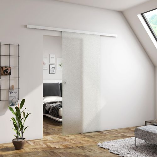 8mm Glasschiebetür Satiniert SoftStop SoftClose BxH: 800 x2250mm Schiebetür