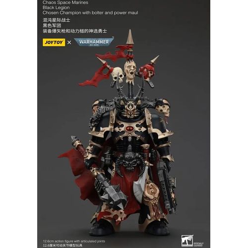 Warhammer 40k Actionfigur Chaos Space Marines Black Legion Chosen Champion with bolter and power maul 20 cm