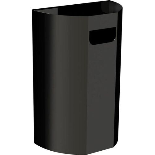 Abfalleimer zur Wandmontage in Halbmondform mit 20 L / 40 L in Schwarz / Weiß, Farbe:Schwarz, Inhalt:20L