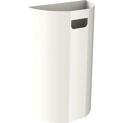 Abfalleimer zur Wandmontage in Halbmondform mit 20 L / 40 L in Schwarz / Weiß, Farbe:Weiß, Inhalt:20L